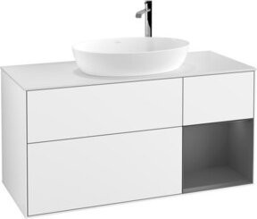 V&B Waschtischunterschrank Finion mit Wandbeleuchtung, Weiß lackiert, Breite: 120 cm, Tiefe: 50,1 cm, Höhe: 50,1 cm - Bild 1
