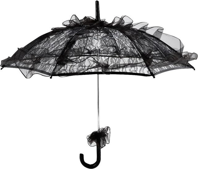 TOMTOP JMS Spitzen-Regenschirm und Sonnenschirm für Damen in Schwarz und Grau - Bild 1