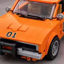 Bandai Amerikanisches Muscle-Car, Baustein-Automodell, mit Puppenfigur, Orange - Bild 5
