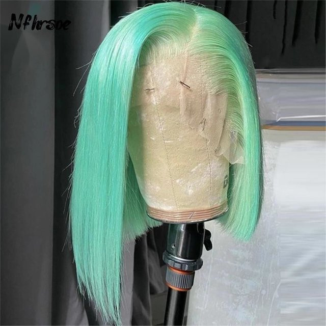 Eleanor Echthaar-Perücke, Cyanblau, kurzer Bob, Damen - Bild 1