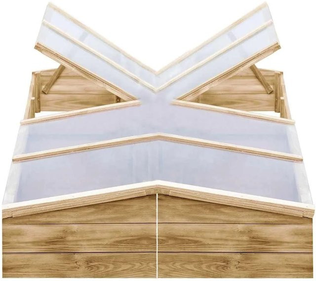 2er-Set vidaXL Gewächshäuser aus imprägniertem Kiefernholz in Natur/Braun mit PVC-Abdeckung, B/T/H: 200 x 50 x 35 cm - Bild 1