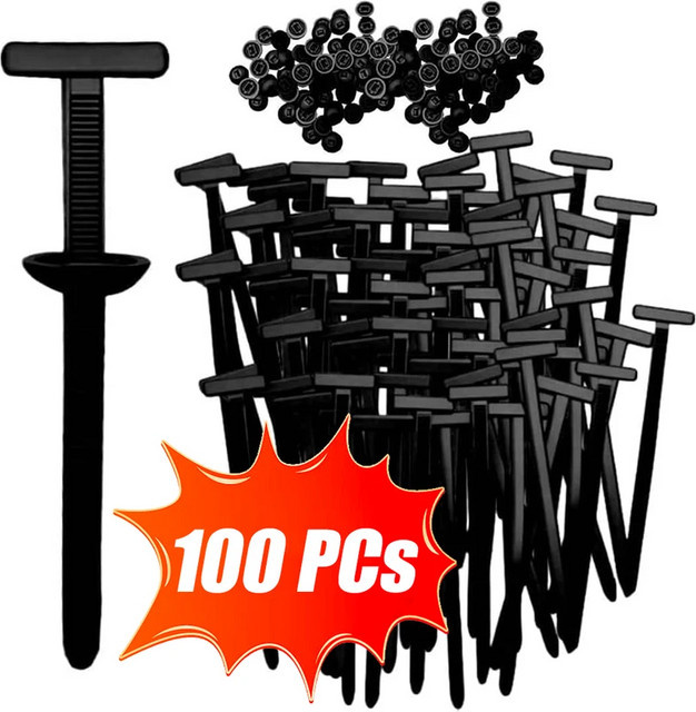 BIESUO 100 Stück Polyester-Universal-Kabelklemmen, hochfeste selbstsichernde Nylon-Kabelbinder aus Kunststoff - Bild 1