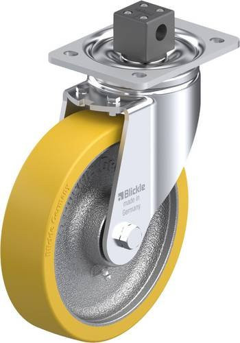 Blickle Lenkrolle LH-GTH 200K-CS13 mit Feststeller, Rad-Durchmesser: 20 cm, Tragfähigkeit: 900 kg, Farbe: Silber - Bild 1