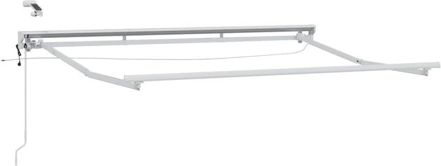 vidaXL Elektrischer Markisenrahmen mit LED-Beleuchtung aus Aluminium in Weiß, B/T: 350 x 250 cm - Bild 1