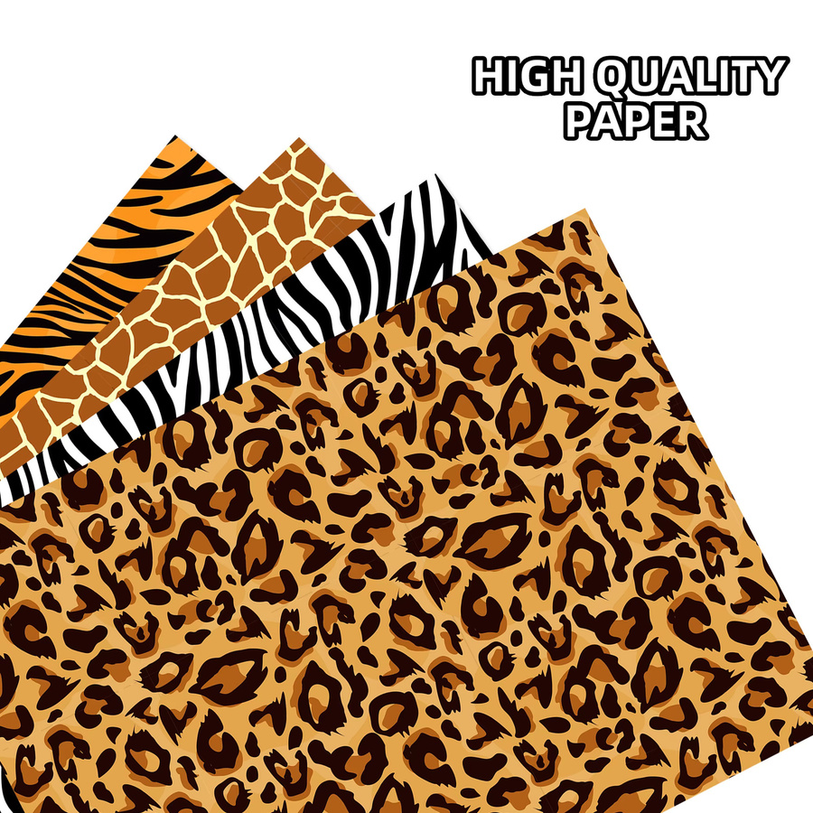 12 Stück Dschungeltiere Party Geschenkboxen aus Papier mit Leopard und Zebra Streifen in Multicolour zum Basteln und Dekorieren - Bild 5