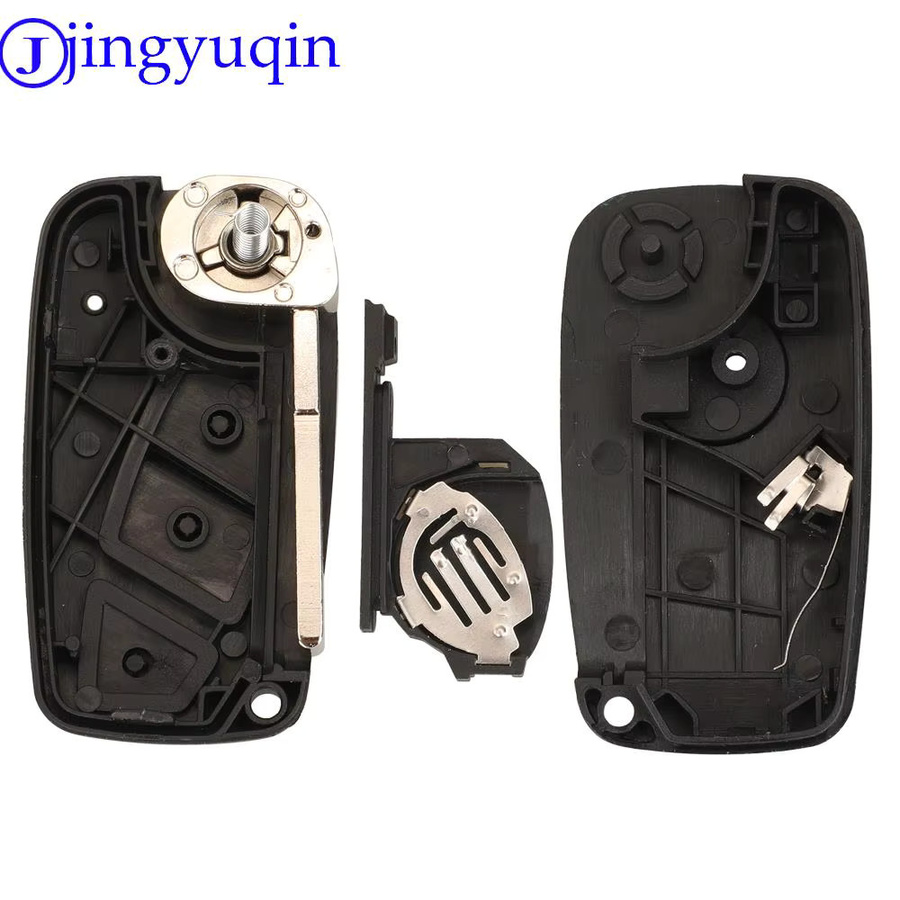 Jingyuqin Smart Remote Auto Schlüsselanhänger mit 2/3 Tasten, 433 MHz PCF7946, Schwarz, für Fiat 500 Punto Grande Citroen Nemo Peugeot Bipper - Bild 3