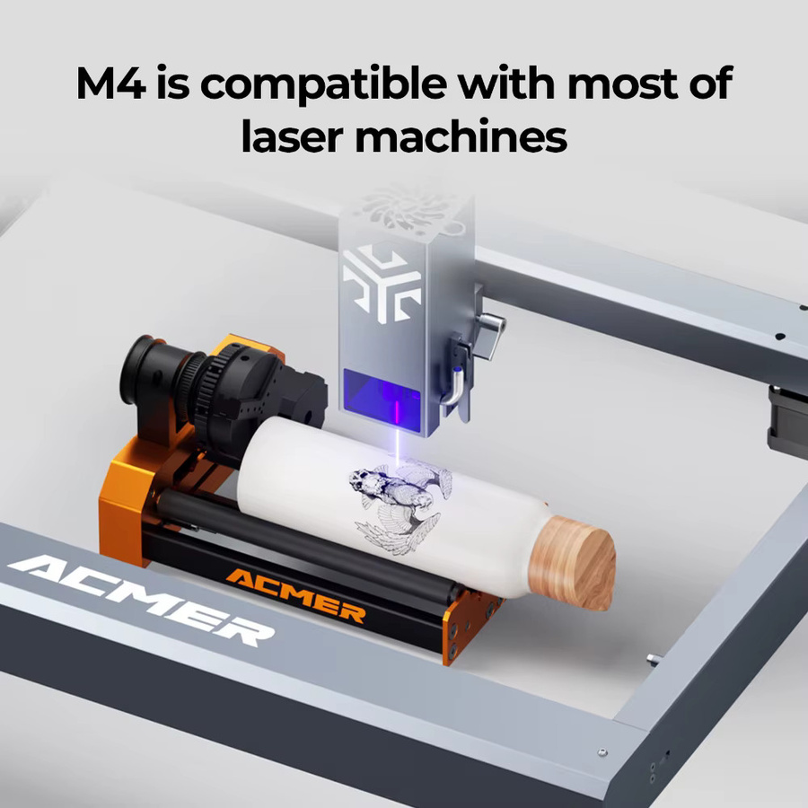 ACMER M4 Chuck-Modul 4-in-1 Rotationsmodul mit 360 Grad Rotation für die Gravur von zylindrischen Objekten wie Flaschen, Dosen, Kugeln und Ringen - Bild 3