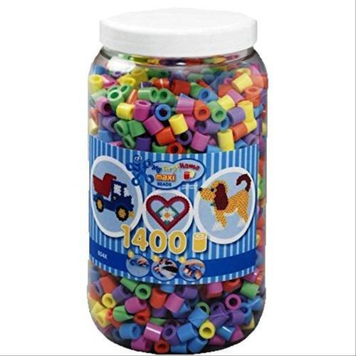 HAMA Bügelperlen Maxi, Pastell Mix, 1400 Perlen, 6 Farben, in Aufbewahrungsdose - Bild 1