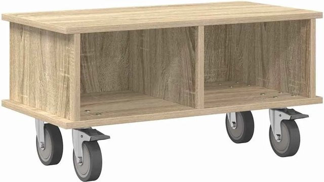 vidaXL TV-Ständer in Sonoma-Eiche, moderner Fernsehtisch aus Holzwerkstoff mit Rollen, B/T/H: 68,5 x 35 x 35 cm - Bild 1