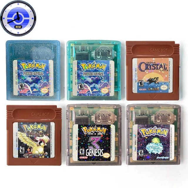 Pokemon Crystal Awakening ROM-Hack für GBC, Schwarz und Weiß, Polished Crystal Clear Spielmodul von Bandai - Bild 1