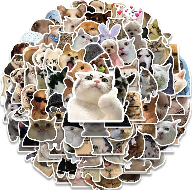 Charile Katze Hund Meme Cartoon Aufkleber - Bild 1