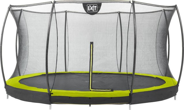 EXIT Toys Silhouette Bodentrampolin mit Sicherheitsnetz, Durchmesser: 366 cm, Lime Grün - Bild 1