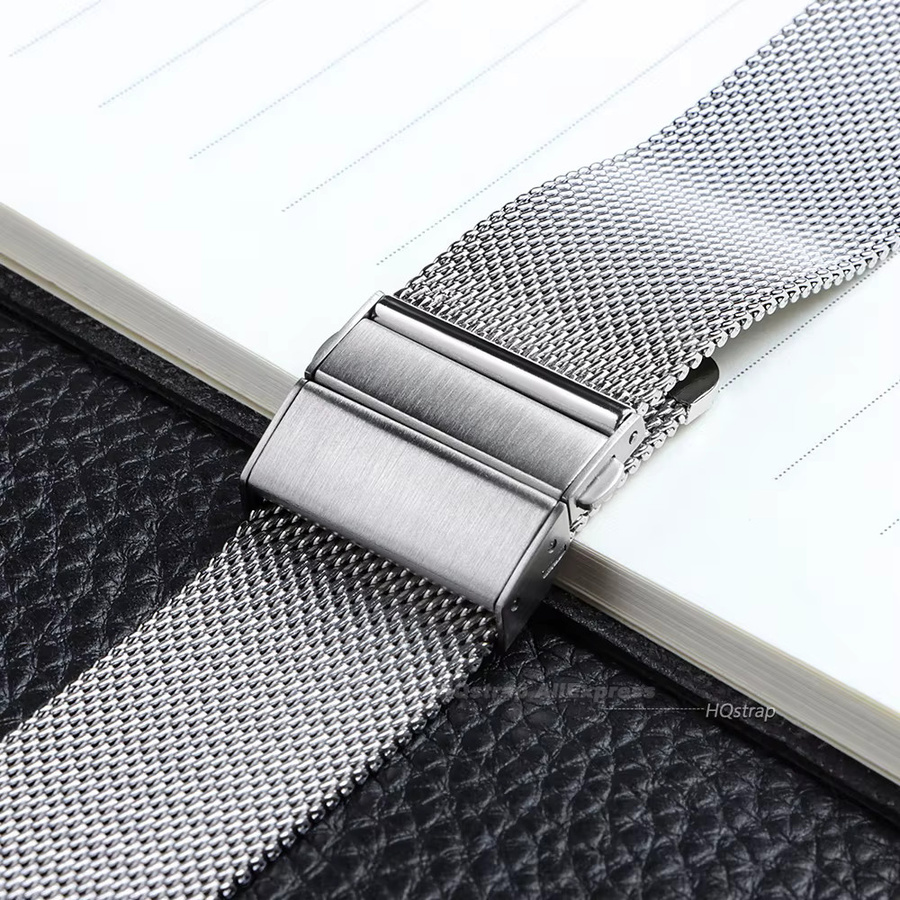 HQstrap Uhrenarmband Milanaise, Edelstahl, Silber, Unisex - Bild 4
