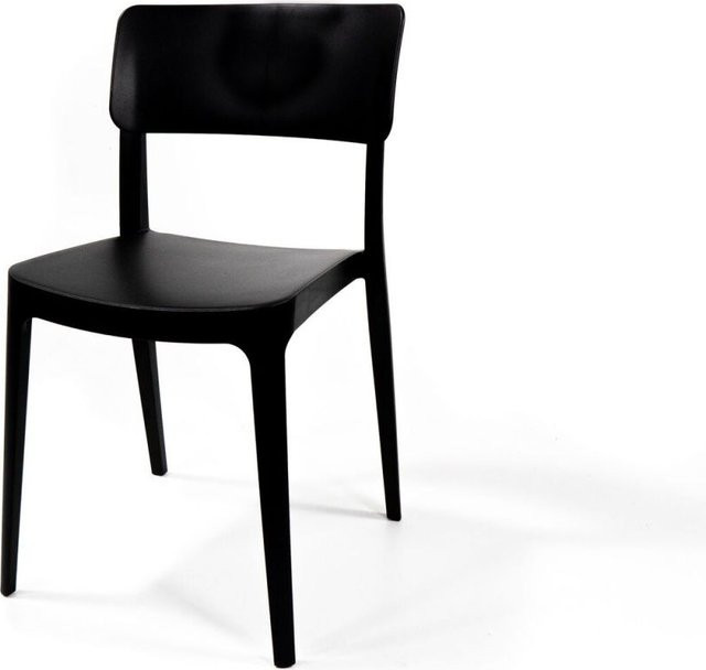 Feros Stapelstuhl aus Polypropylen in Anthrazit und Schwarz, 4er Pack, B/T/H: 46 x 50 x 82 cm - Bild 1