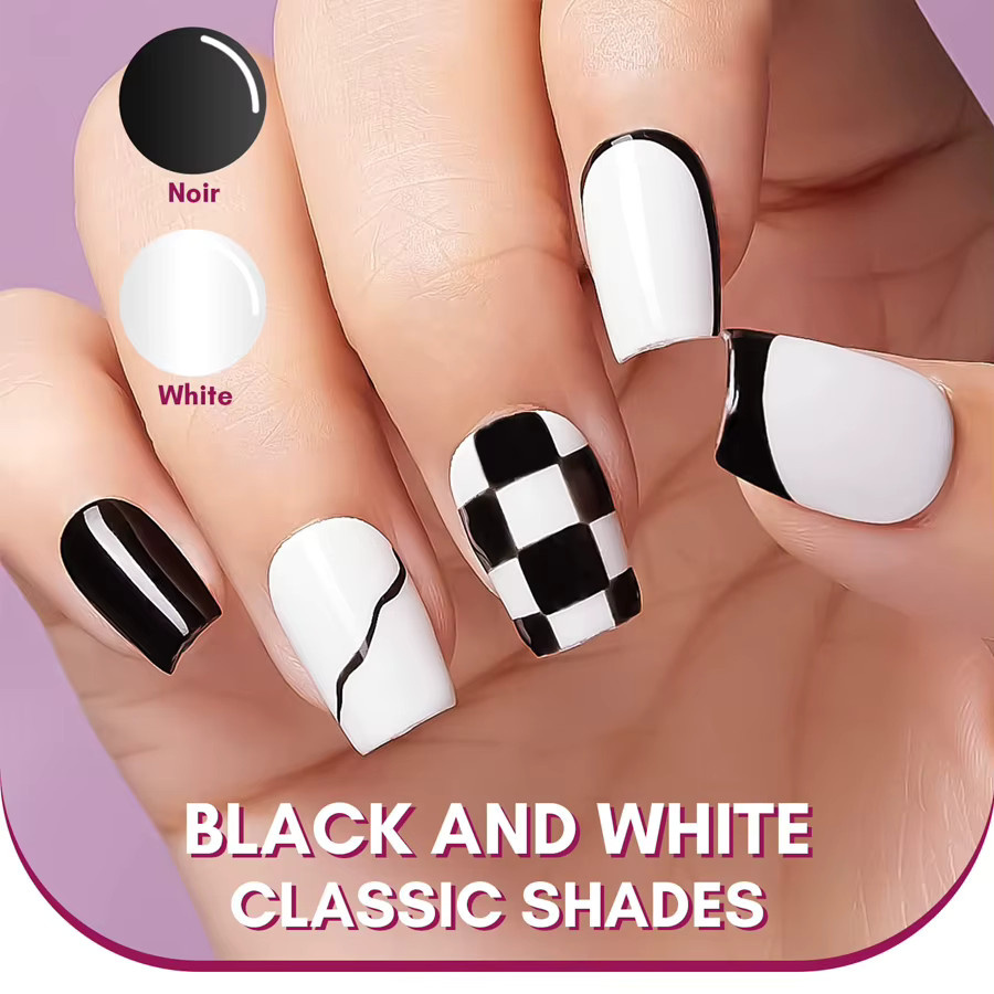 QAZIXU Nagellack Gel, Schwarz, Glänzend, 10 ml - Bild 4
