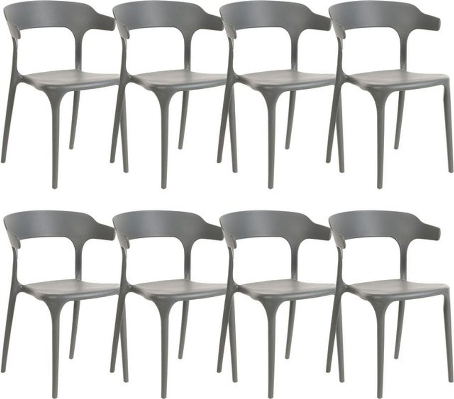 8er Set Esszimmerstühle Gubbio von BELIANI in Grau, modern gestaltet - Bild 1
