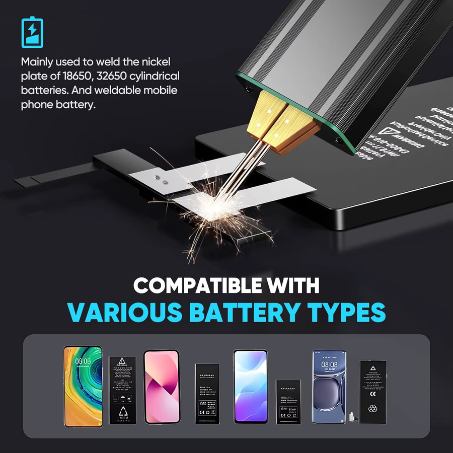 Seesii Mini-Punktschweißgerät mit Digitalanzeige und 80 Gängen für Nickelbleche 0,1–0,2 mm - Bild 3