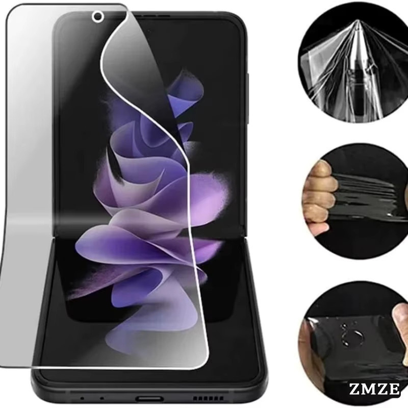 3er-Pack Sichtschutz-Hydrogel-Displayschutz für Samsung Galaxy Z Flip 4 5 6 7 und Z Flip 3 FE, Anti-Spy Schutzfolie, transparent - Bild 1