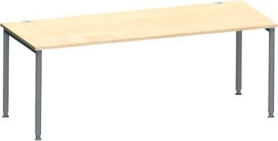 Schäfer Shop Genius Schreibtisch MODENA FLEX, höhenverstellbar, 4-Fuß-Rundrohr, B: 200 cm, T: 100 cm, Farbe: Ahorn/anthrazit - Bild 1