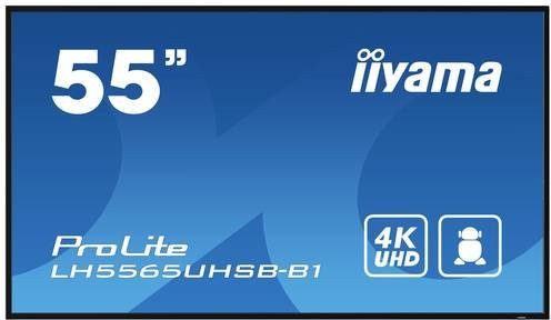 Iiyama ProLite LH5565UHSB-B1 Digital Signage Display, 54,6 Zoll, 4K UHD, Schwarz, IPS LCD Monitor mit WLAN, Ethernet und USB - Bild 1