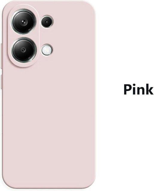 Xiaomi Poco M6 Pro Handyhülle aus Flüssigsilikon in Pink, stoßfeste Rückseite - Bild 1