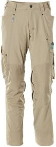 Mascot Arbeitshose mit Knietaschen und Reflexstreifen in Beige, Größe 90C62, mit Cordura-Material und Stretchstoff - Bild 1