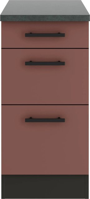 OPTIFIT Nizza407 Küchen-Unterschrank in Rostrot mit modernem Design und melaminbeschichteter Oberfläche, Breite: 40 cm - Bild 1