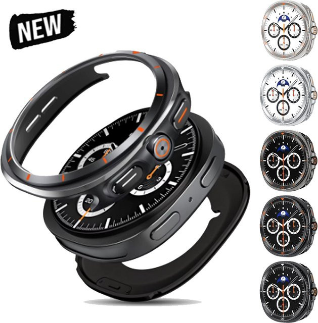 CAOWTAN Uhrenzubehör Aluminium-Bumper-Rahmen für Samsung Galaxy Watch 8, Silber - Bild 1