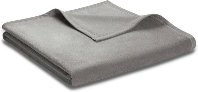 Biederlack Wohndecke Unicolour Grau aus Baumwolle und Polyacryl - Bild 1