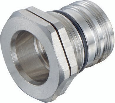 HARTING Wanddurchführungsgehäuse aus Messing in Silber, Artikelnummer 09151000308 - Bild 1