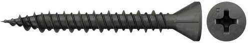 Fischer Gipsfaserplattenschrauben mit Kreuzschlitz Phillips, Durchmesser: 3,9 mm, Länge: 22 mm, Farbe: Schwarz, phosphatiert, 1000 Stück - Bild 1