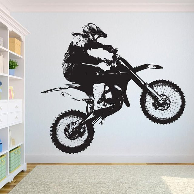 Dirt Bike Motocross Wandaufkleber von Binchi Outdoor Product in Schwarz, Breite: 46 cm, Höhe: 42 cm - Bild 1