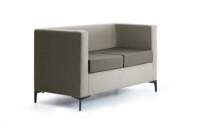 Leyform 2-Sitzer Sofa in modernem Design mit Stoffbezug, B/T/H: 127 x 60 x 73 cm, Farben: Dunkelgraubraun und Hellgraubraun - Bild 1