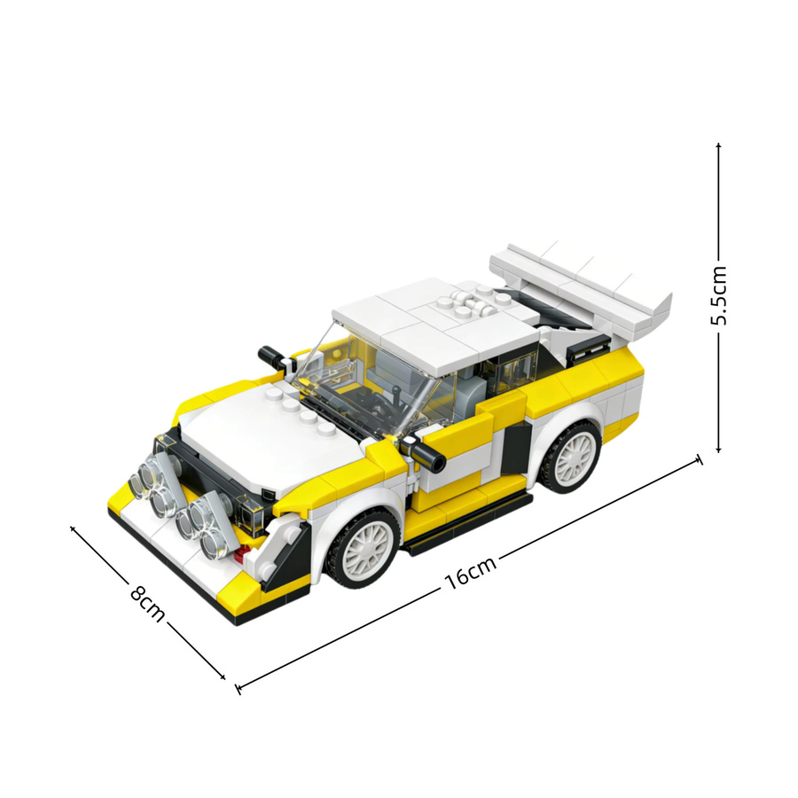 Doubuilt Rennwagen-Bausteine, Gelb-Weiß, Kunststoff - Bild 2