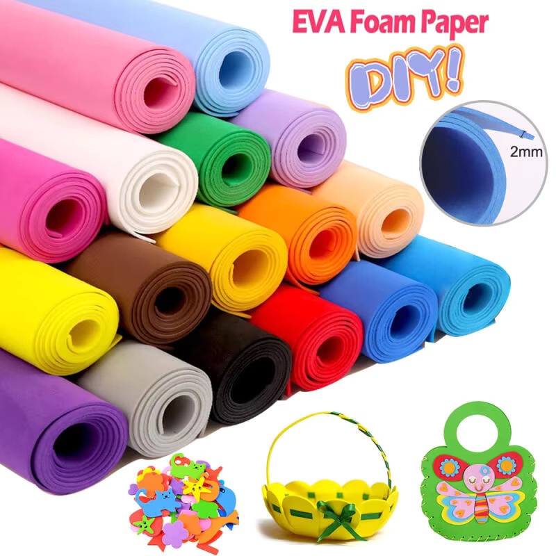 Bunte EVA-Schaumstoffplatten für Cosplay und DIY-Bastelprojekte, 2mm Dicke, B/H: 90 x 50 cm, Orange und Multicolour - Bild 2