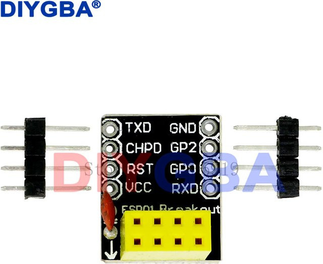 DNIGEF ESP-01 ESP8266 ESP-01S Breakout-Adapter für WiFi-Transceiver-Module, Schwarz - Bild 1