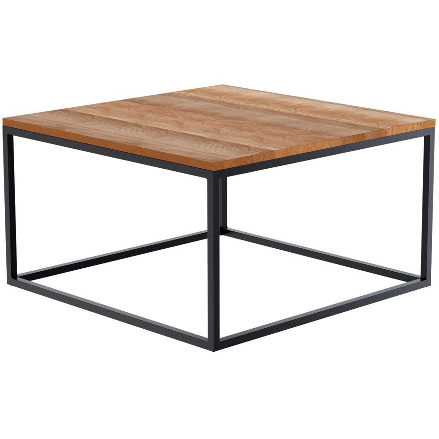 DELUKE Couchtisch GONAR aus Eichenholz und Metall, quadratisch, B/T/H: 80 x 80 x 45 cm - Bild 2