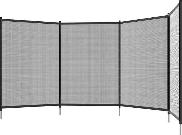 Outsunny Teichzaun 4er Set Dekorative Poolzäune mit Fuß in Schwarz B/H: 365 x 126 cm - Bild 1