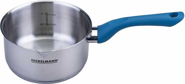 Fackelmann Stielkasserolle Essential aus Edelstahl, Blau, Durchmesser: 16 cm - Bild 1