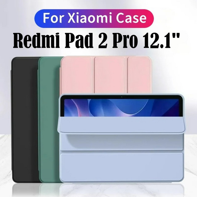 Xiaomi Smart Silikon und Lederhülle für Redmi Pad Pro 12,1 Zoll in Pink - Bild 1