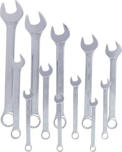 KS Tools Ring-Maulschlüssel-Satz aus Chrom-Vanadium, Farbe: Silber, Schlüsselweite: 10 - 32 mm - Bild 1