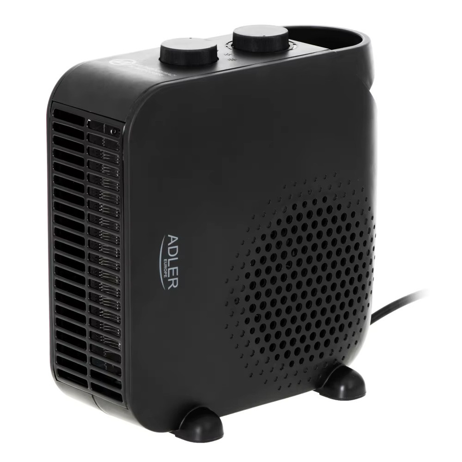 Elektrischer Fan Heater von Adler mit 2000 W, Thermostat und Lüfterfunktion in Schwarz - Bild 2