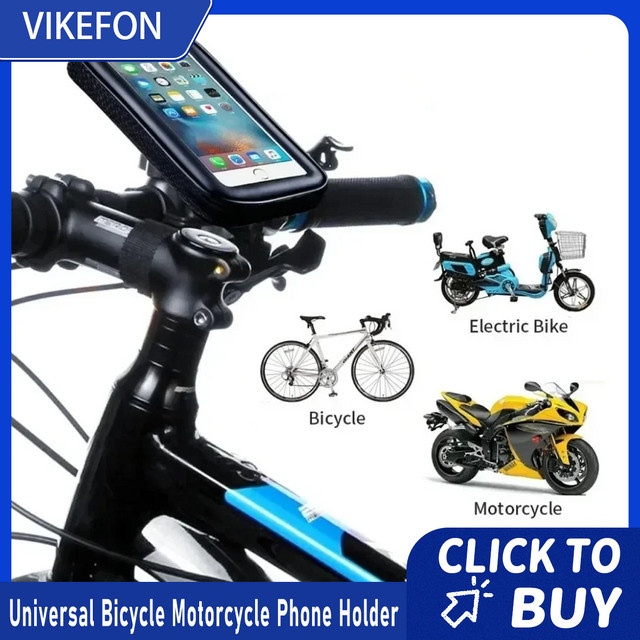 VIKEFON Wasserdichte Handyhalterung für Fahrrad und Motorrad in Schwarz, kompatibel mit iPhone 16 Pro Max, 15 und Samsung - Bild 1