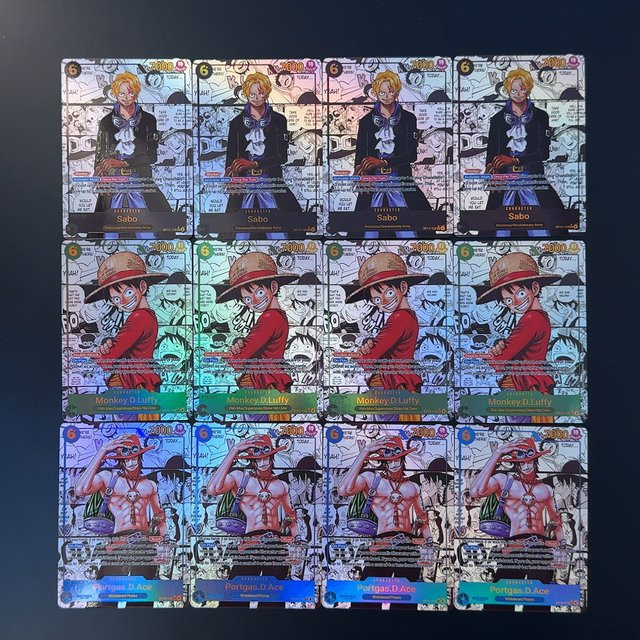 Bandai One Piece Manga-Karte, 3 Brüder, Ace Sabo Luffy, Englische Manga-Karte - Bild 1