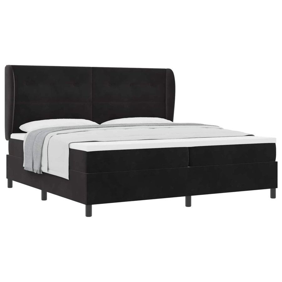 vidaXL Boxspringbett mit Matratze Schwarz B/T/H: 200 x 200 x 280 cm mit Taschenfederkern - Bild 2