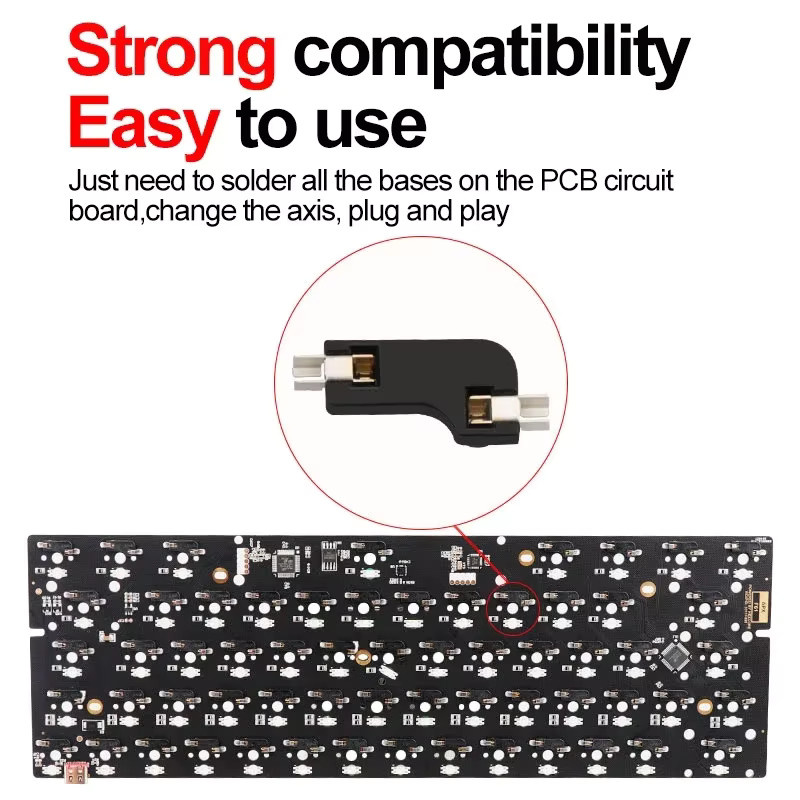 Kailh Hot-Swap PCB Buchsen Set für mechanische Tastaturen in Schwarz, 110 Stück (70/30/10 Stück Konfiguration) kompatibel mit Outemu und Cherry MX Schaltern - Bild 2