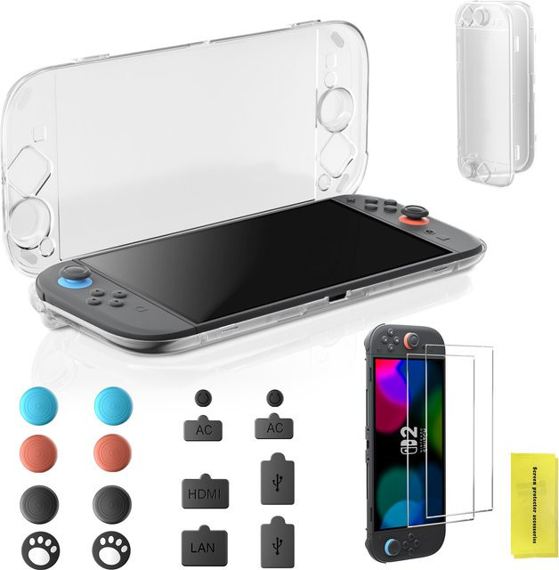 aolion Aufbewahrungsbox und Hartschalen-Schutzhülle Set für Switch2 und PC in Transparent - Bild 1