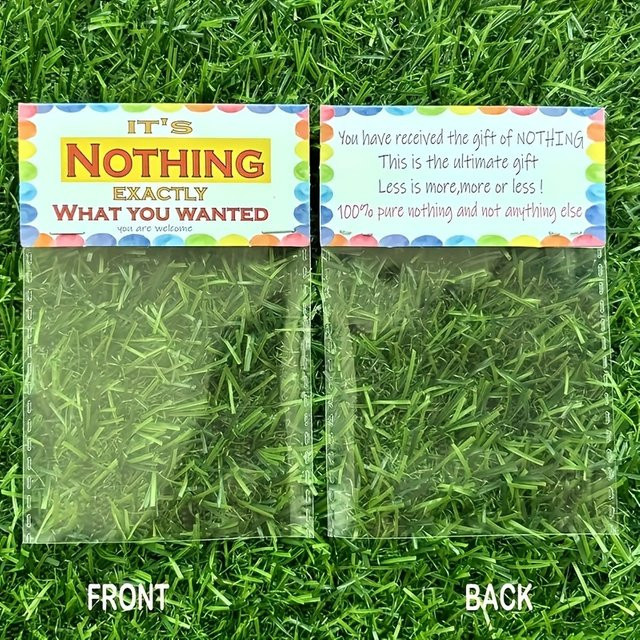 Lustige It's Nothing Streich-Geschenktüte von DUTRIEUX in Multicolour mit gefälschtem Gras-Look für Partys - Bild 1
