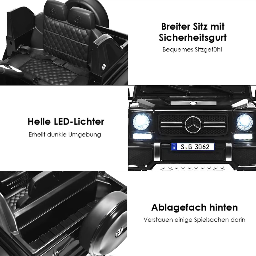 GOFLAME Mercedes-Benz Maybach Elektroauto für Kinder, 12-V-Elektro-Kinderauto, mit Musik, Hupe und LED-Leuchten, ab 3 Jahre - Bild 4