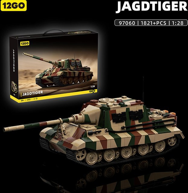 12GO Jagdtiger Panzer, Sammlermodell, 1:28, ab 14 Jahren - Bild 1